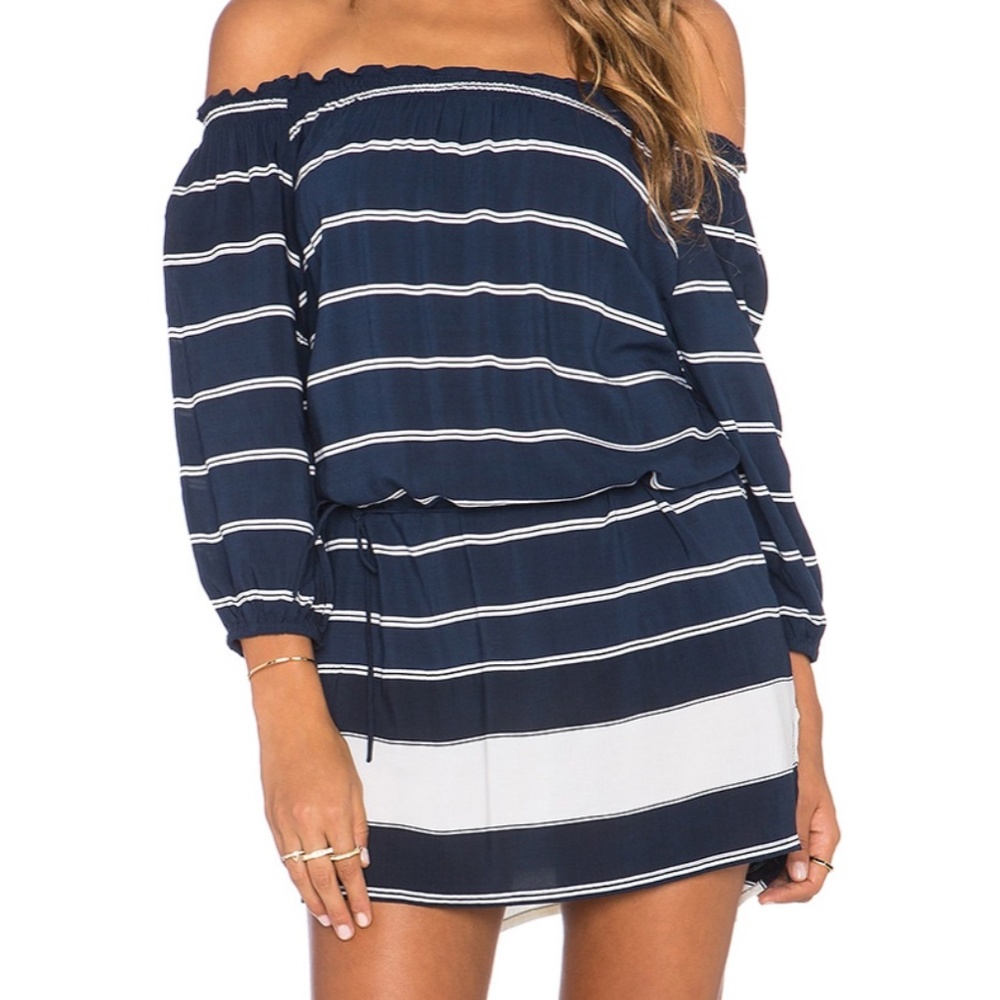 FAITHFULL THE BRAND WandererAmericana Stripe Off the Shoulder Dress